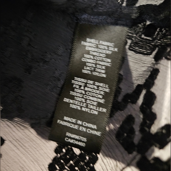 Rebecca Taylor Ls Emb Chiffon Top Navy Blue - Picture 3 of 7